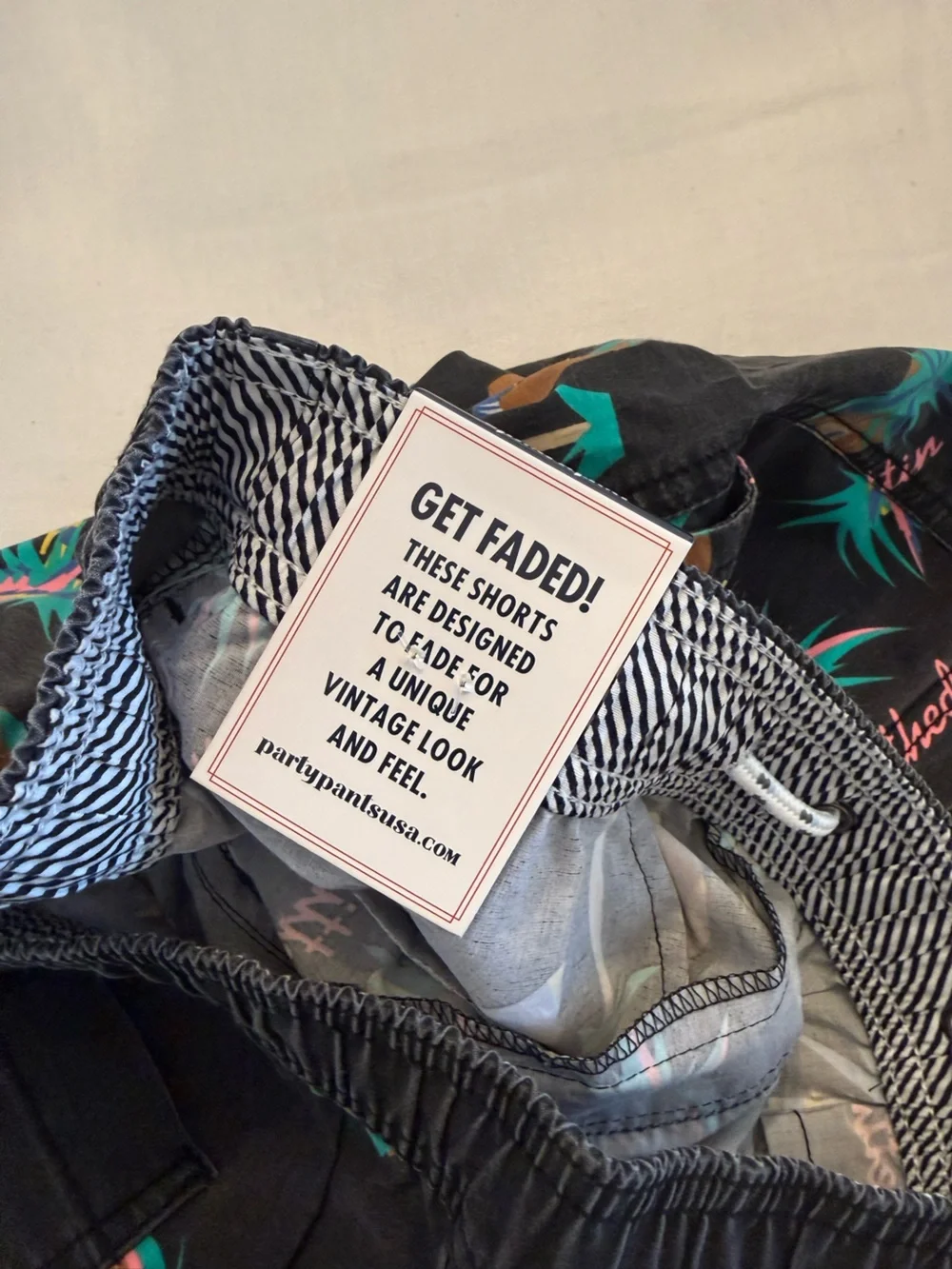 Party pants Men's Black 'Gettin Slothed' Printed Swim Trunks